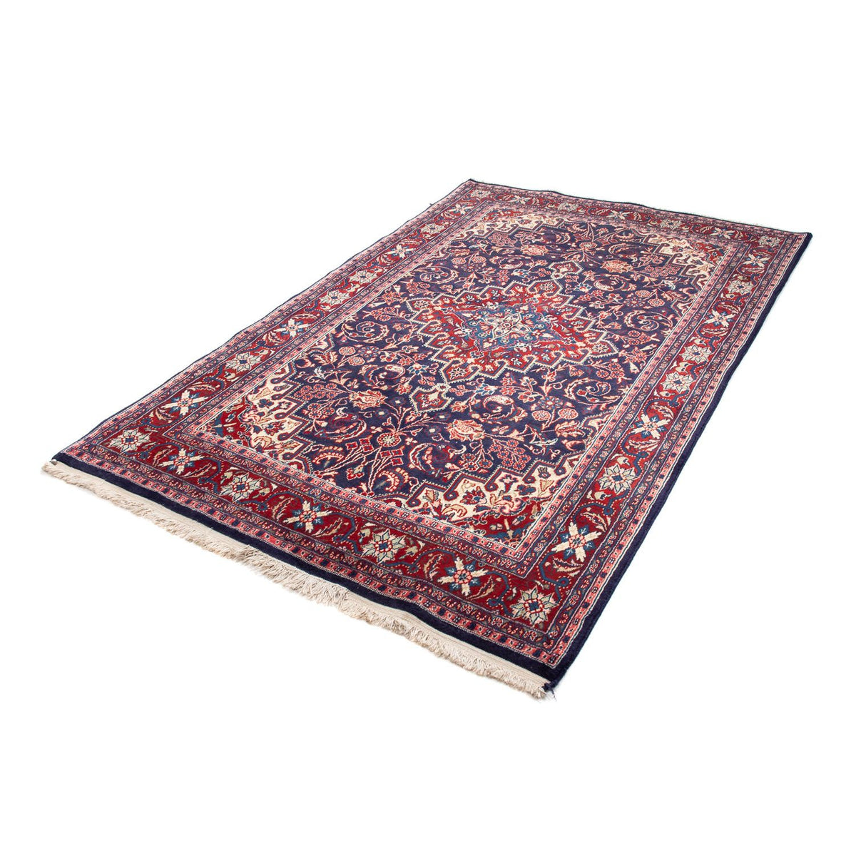 Tapis persan - Nomadic - 211 x 132 cm - bleu foncé