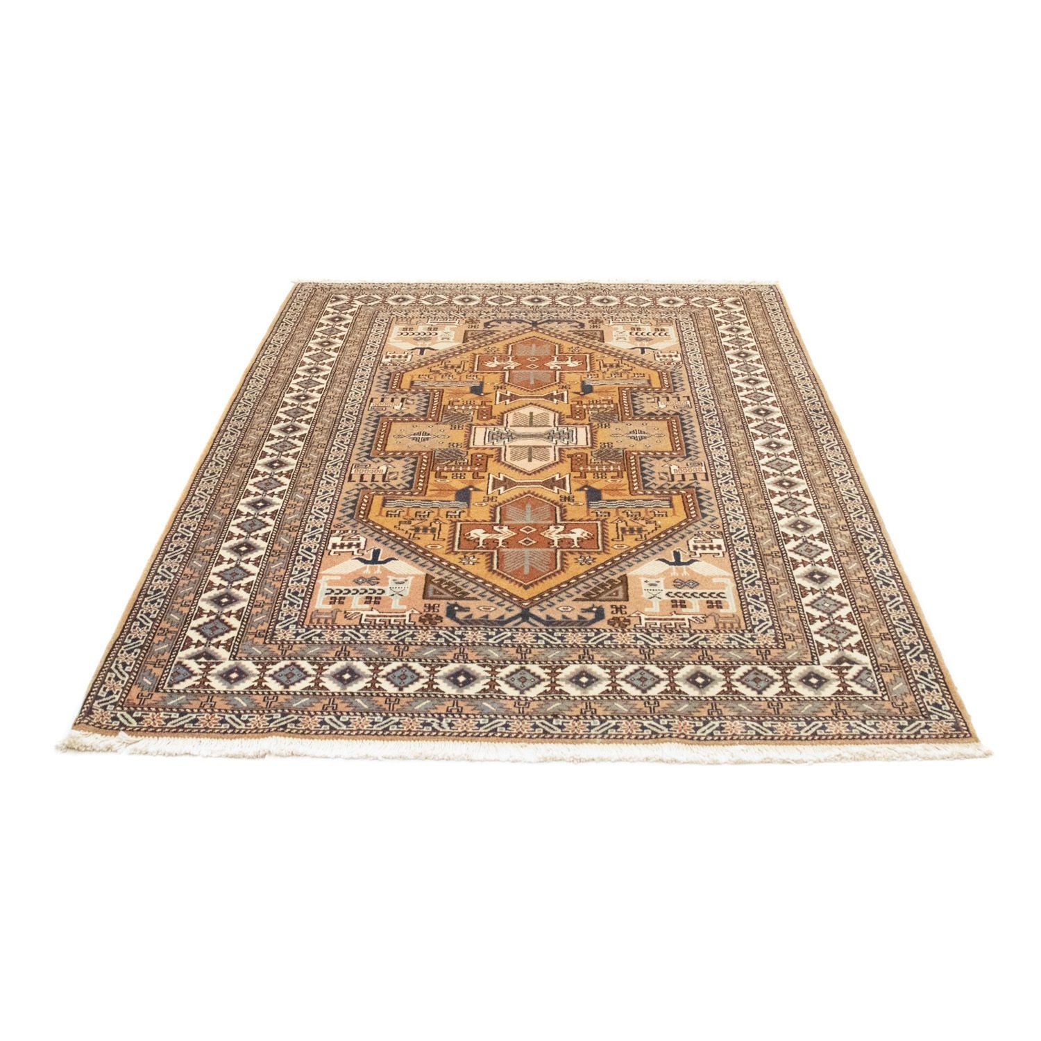 Tapis persan - Nomadic - 197 x 144 cm - marron clair