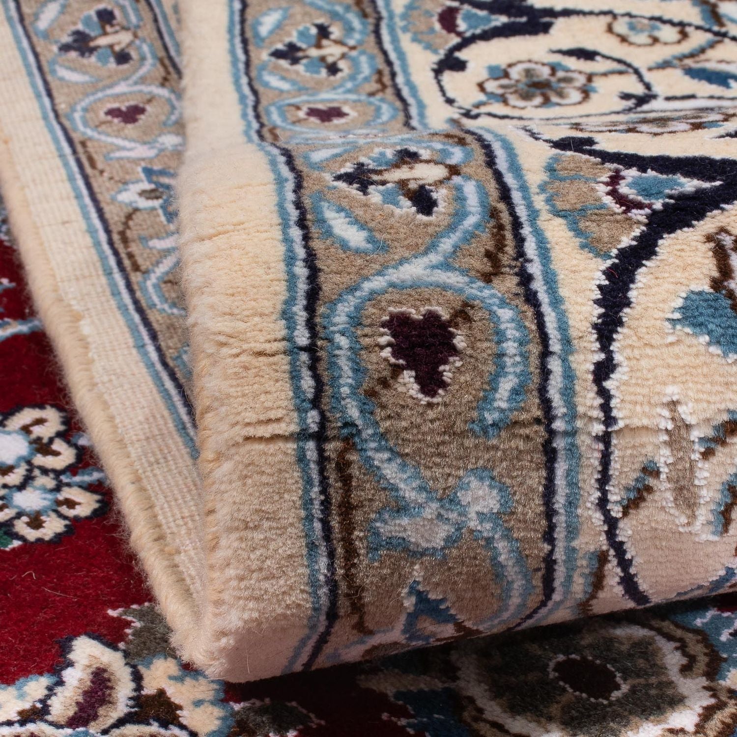 Tapis persan - Nain - 297 x 190 cm - rouge foncé