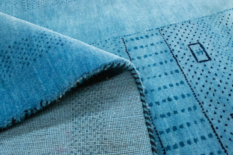 Tapis de couloir Tapis Gabbeh - Loribaft Persan - 246 x 77 cm - bleu