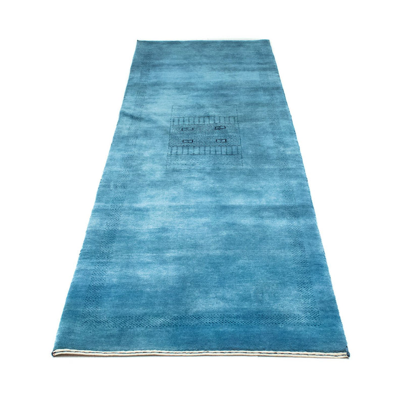 Tapis de couloir Tapis Gabbeh - Loribaft Persan - 246 x 77 cm - bleu