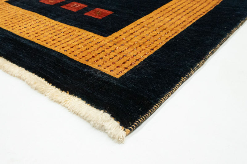 Tapis Gabbeh - Loribaft Persan - 152 x 105 cm - bleu foncé