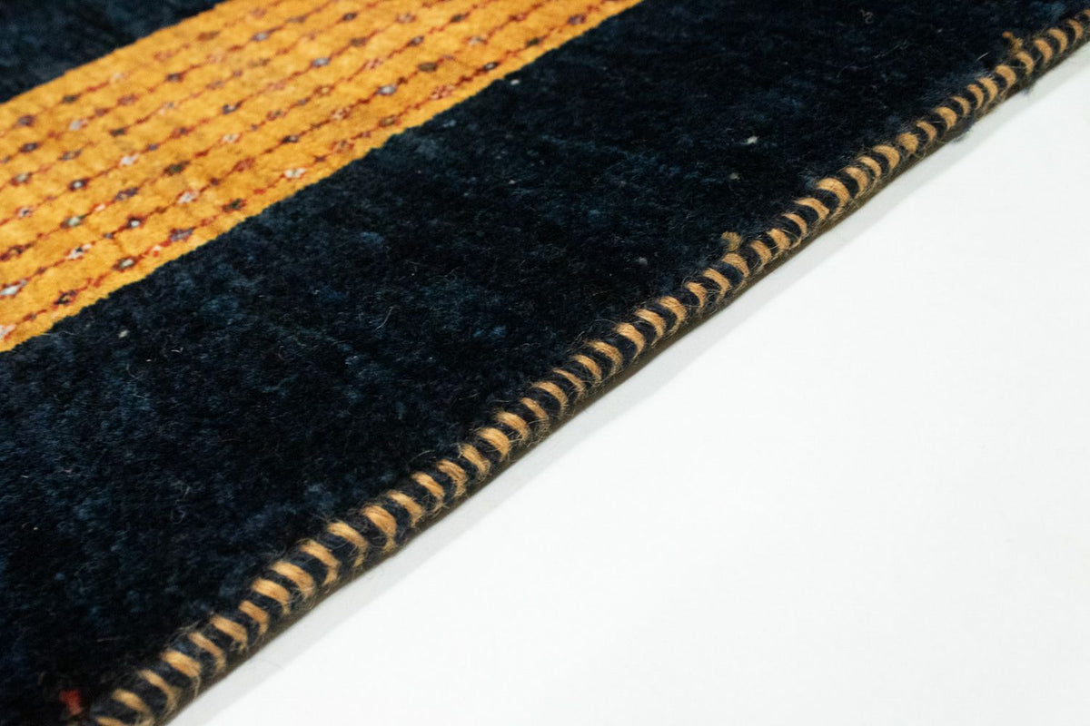 Tapis Gabbeh - Loribaft Persan - 152 x 105 cm - bleu foncé