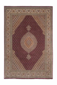 Tapis persan - Tabriz - 300 x 200 cm - rouge foncé