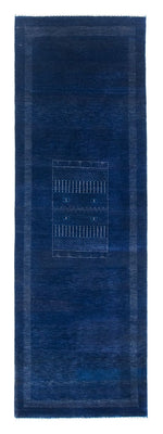 Tapis de couloir Tapis Gabbeh - Loribaft Persan - 242 x 80 cm - bleu foncé