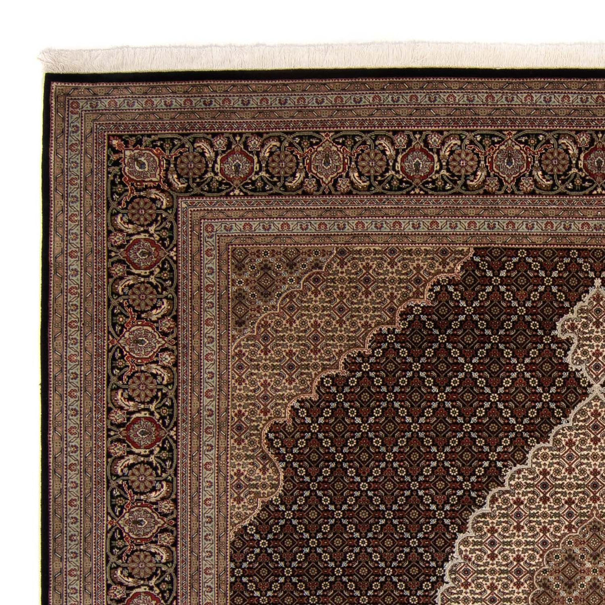 Tapis persan - Tabriz - 253 x 246 cm - bleu foncé