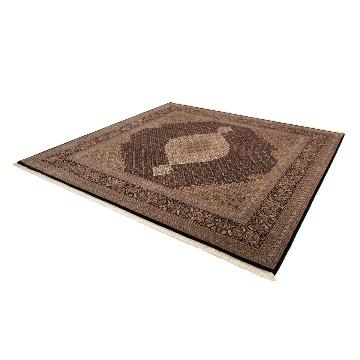 Tapis persan - Tabriz - 253 x 246 cm - bleu foncé