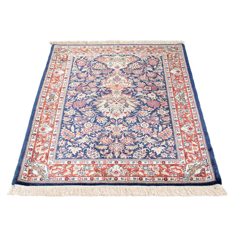 Tapis persan - Ghom - 118 x 80 cm - bleu foncé