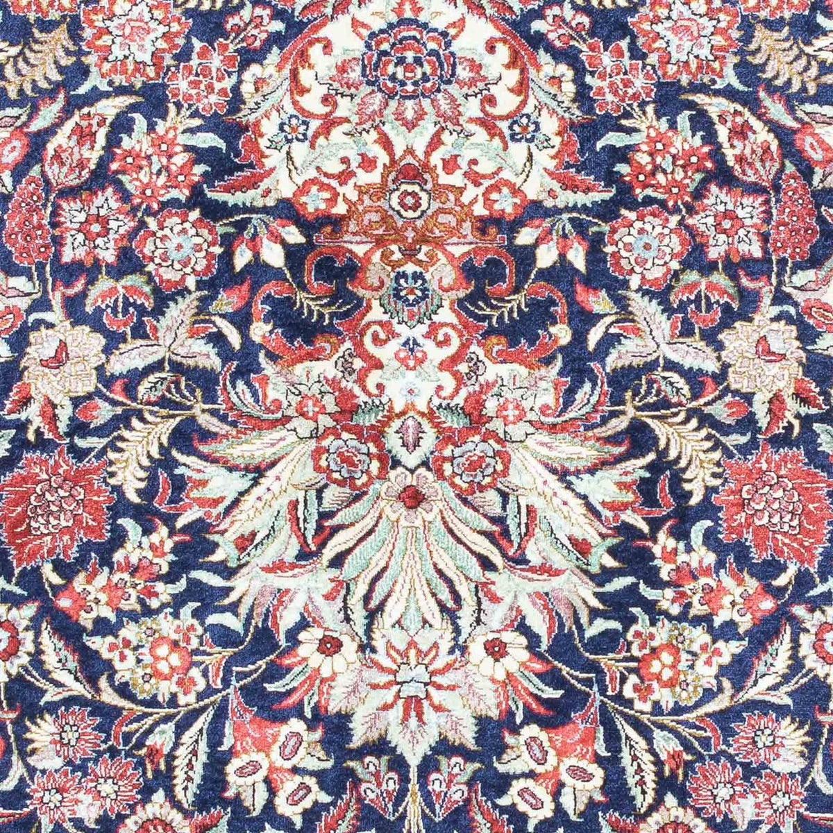 Tapis persan - Ghom - 121 x 84 cm - bleu foncé