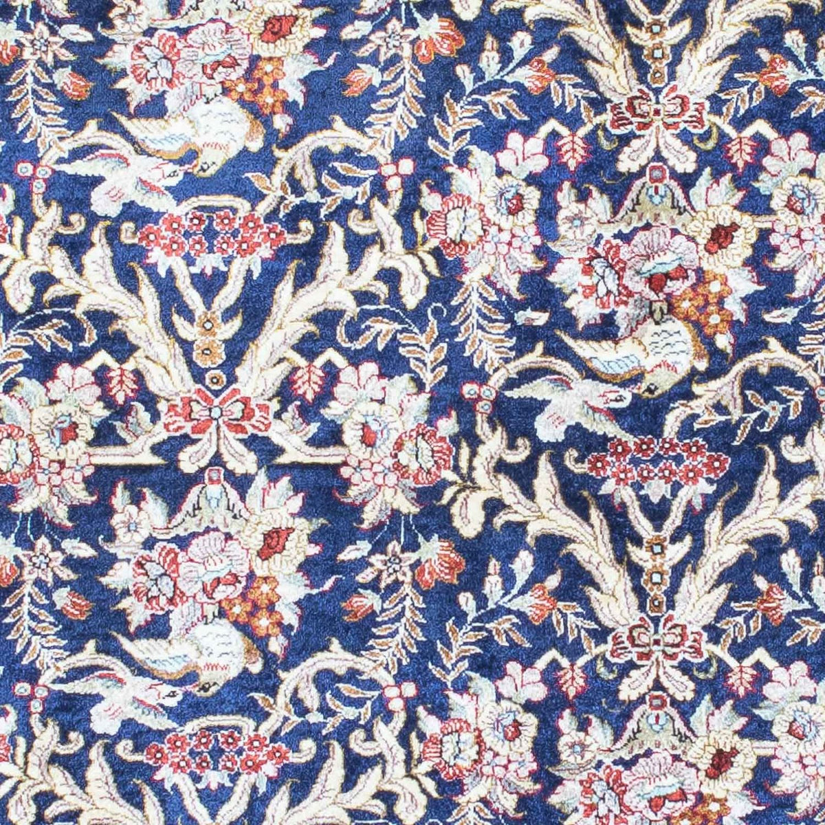 Tapis persan - Ghom - 147 x 104 cm - bleu foncé