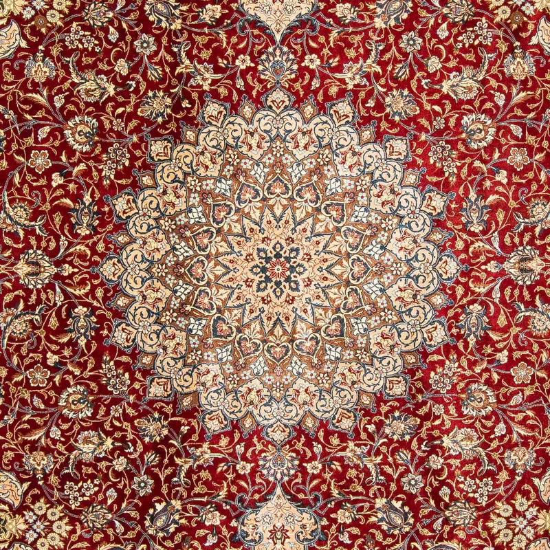Tapis persan - Ghom - 296 x 198 cm - rouge foncé