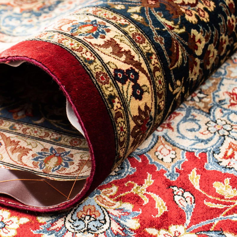 Tapis persan - Ghom - 296 x 198 cm - rouge foncé