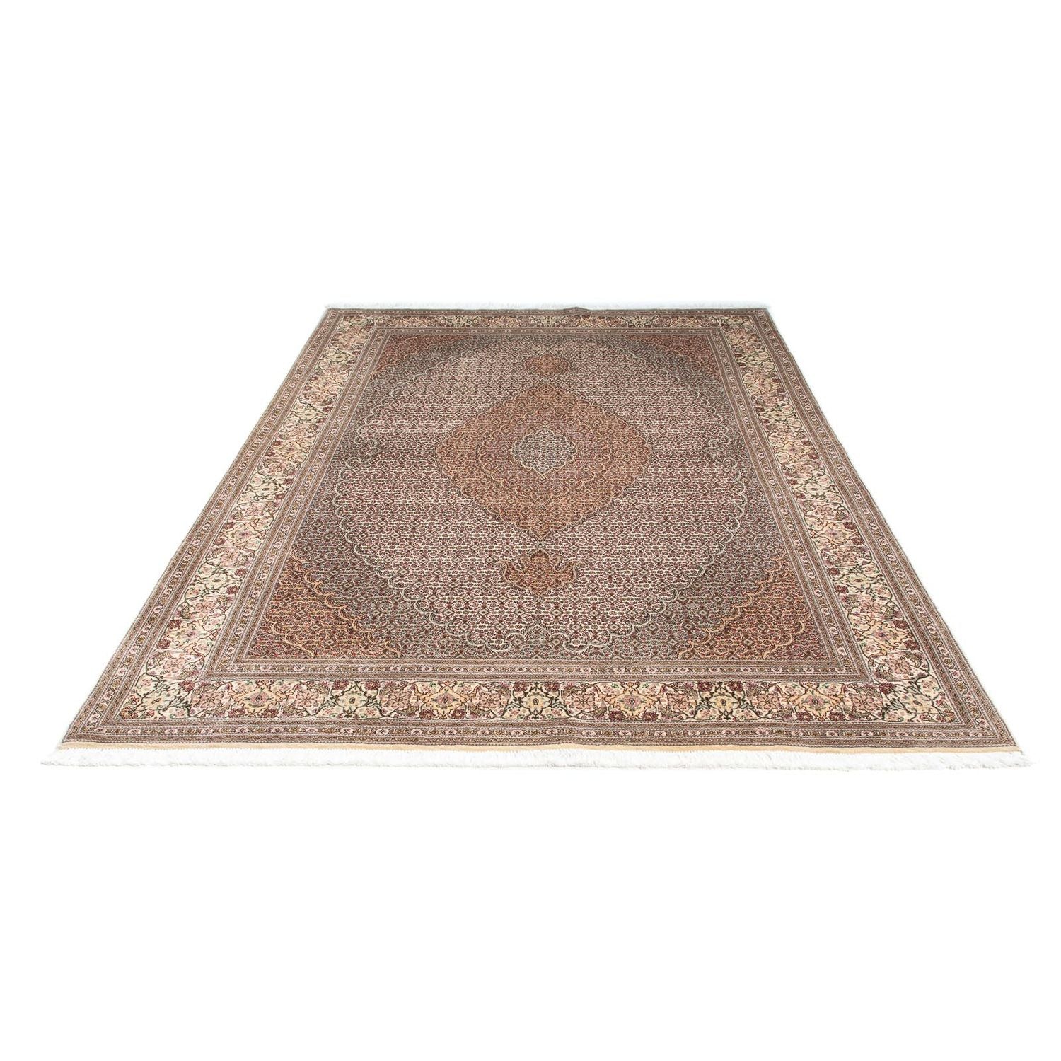 Tapis persan - Tabriz - 242 x 168 cm - marron clair
