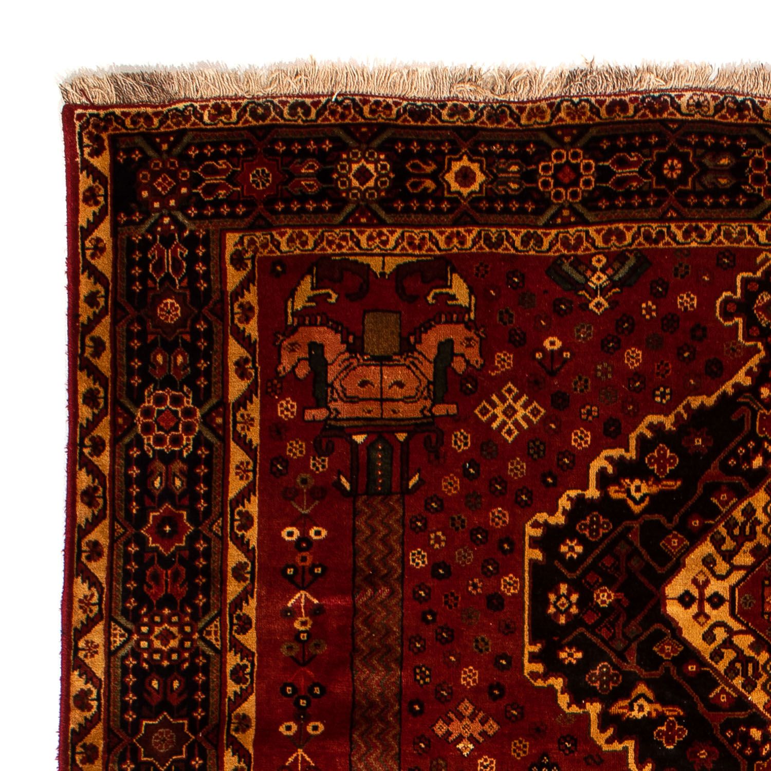 Tapis persan - Nomadic - 307 x 206 cm - rouge foncé