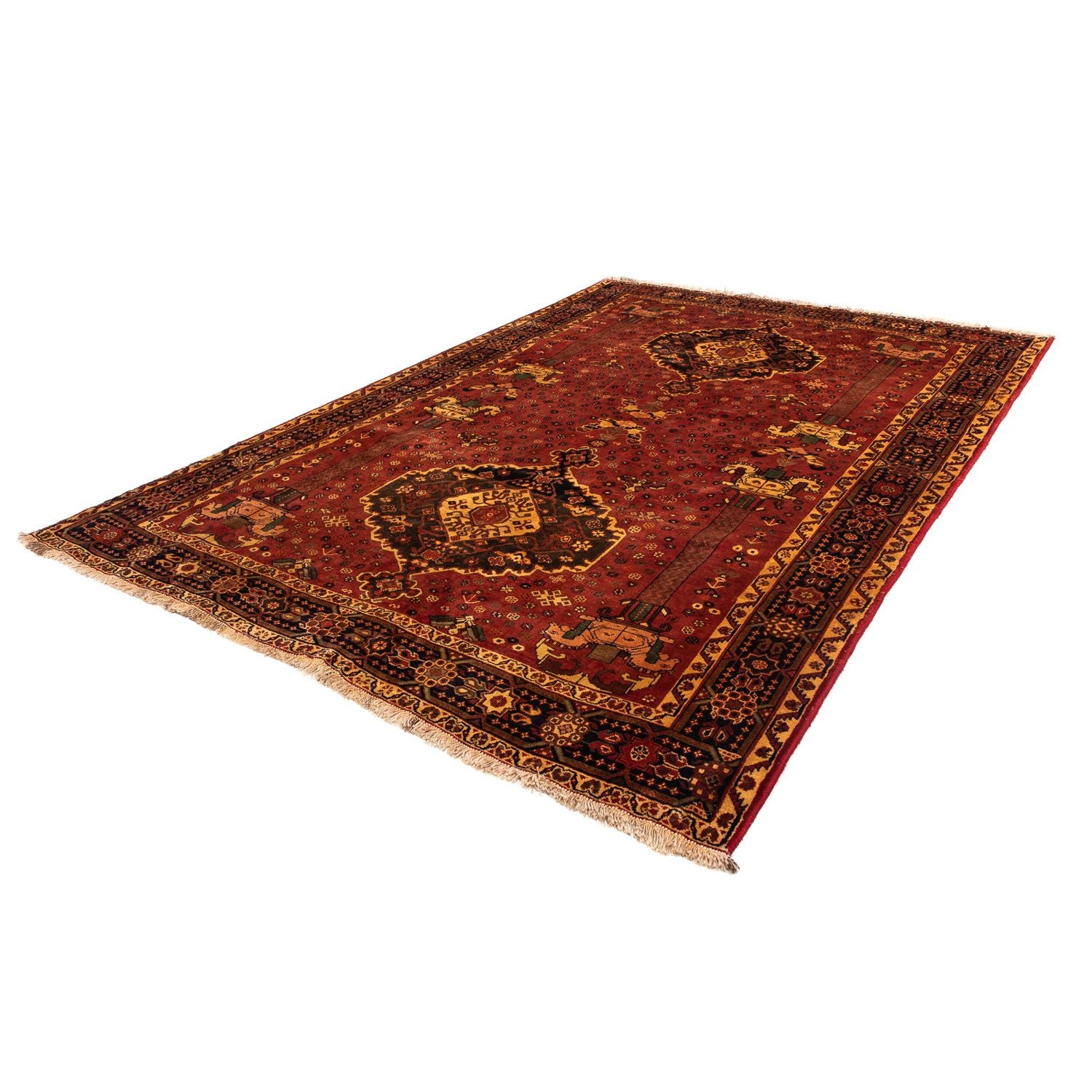 Tapis persan - Nomadic - 307 x 206 cm - rouge foncé
