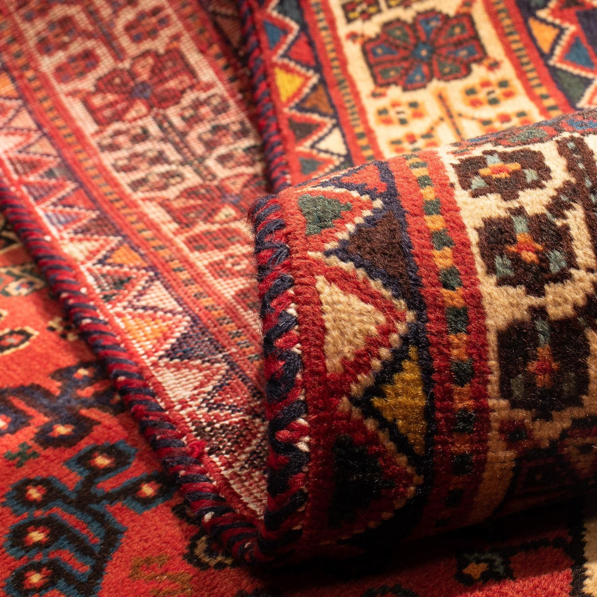 Tapis persan - Nomadic - 302 x 208 cm - rouge foncé