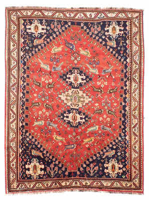 Tapis persan - Nomadic - 257 x 205 cm - rouge