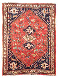 Tapis persan - Nomadic - 257 x 205 cm - rouge