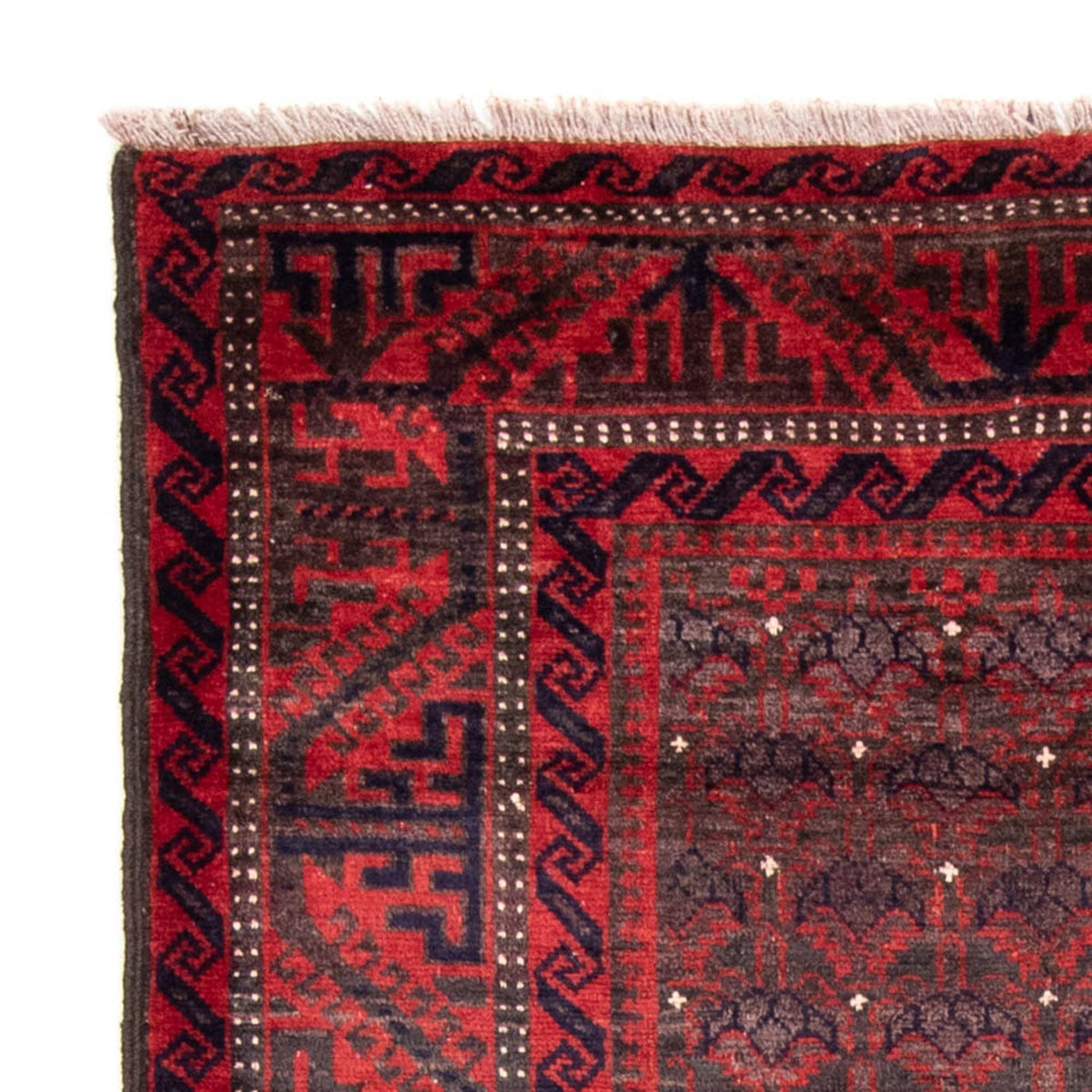 Tapis de couloir Tapis persan - Nomadic - 240 x 113 cm - rouge