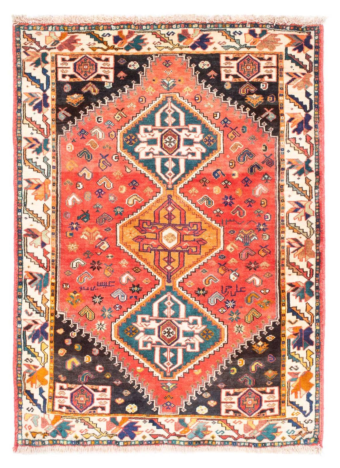 Tapis persan - Nomadic - 151 x 108 cm - rouge clair