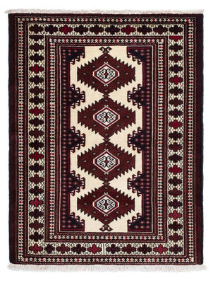Tapis persan - Nomadic - 129 x 94 cm - rouge foncé