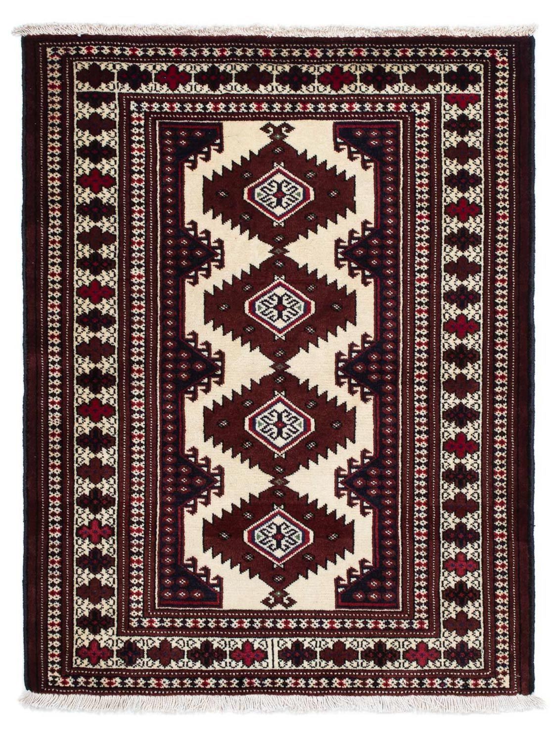 Tapis persan - Nomadic - 129 x 94 cm - rouge foncé