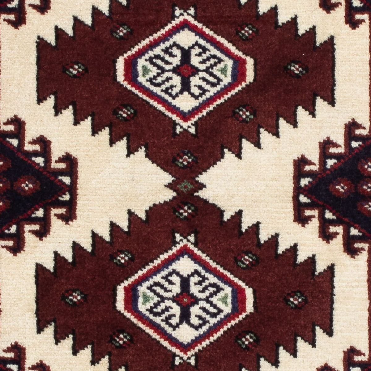 Tapis persan - Nomadic - 129 x 94 cm - rouge foncé