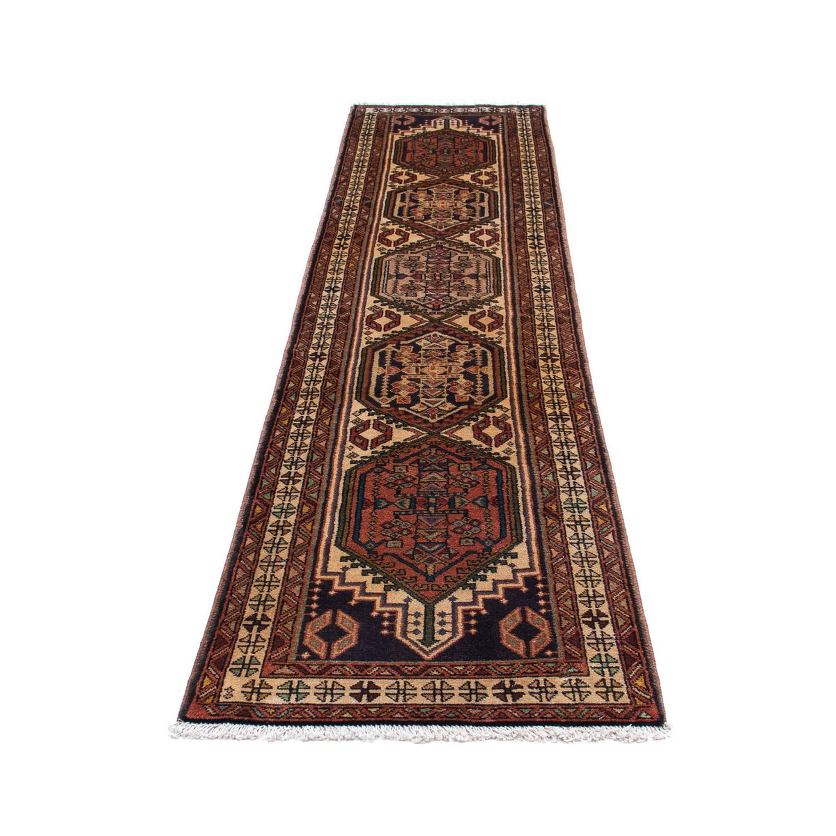 Tapis de couloir Tapis persan - Nomadic - 291 x 67 cm - marron