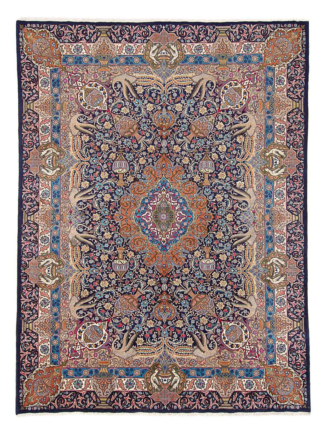 Tapis persan - Classique - 394 x 298 cm - bleu foncé