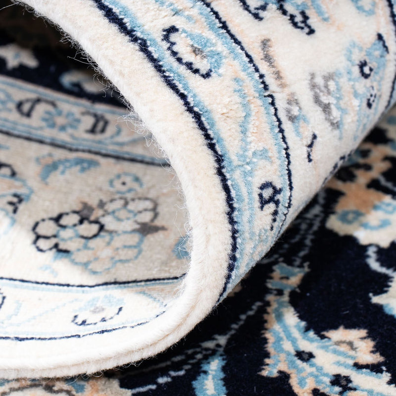 Tapis persan - Nain - Royal - 150 x 100 cm - bleu foncé