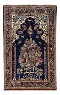 Tapis persan - Ghom - 214 x 127 cm - bleu