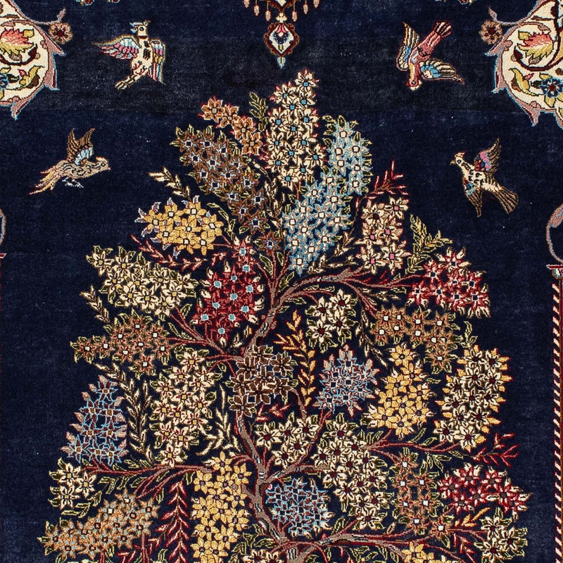 Tapis persan - Ghom - 214 x 127 cm - bleu