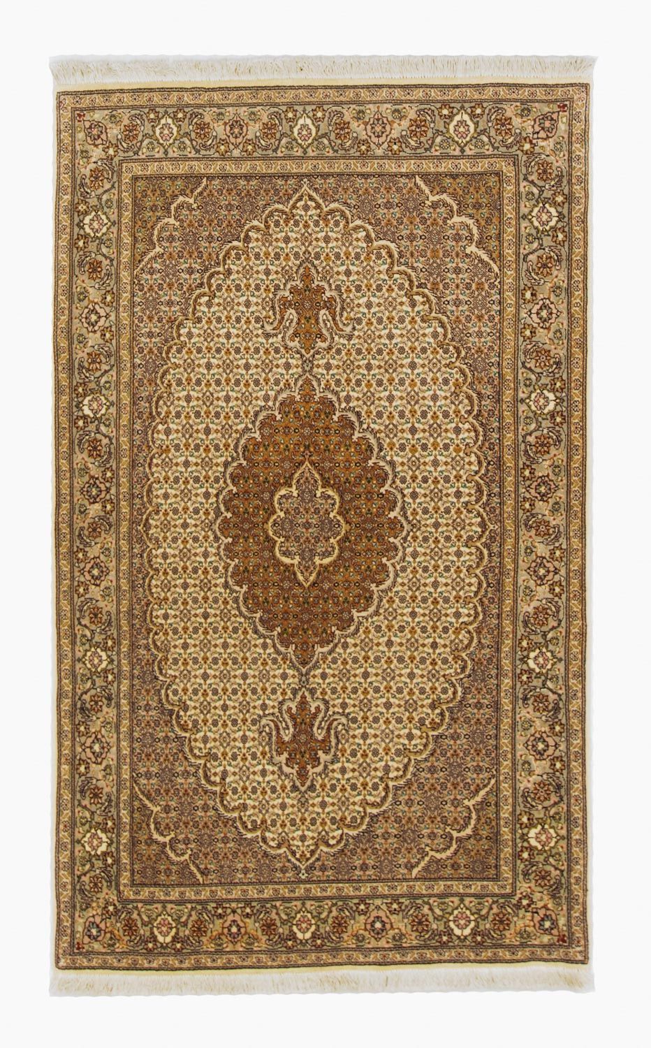 Tapis persan - Tabriz - 163 x 100 cm - beige foncé