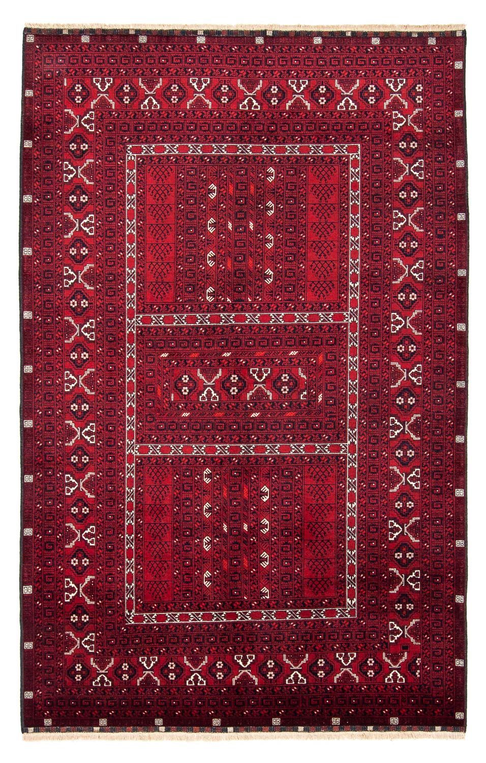 Tapis Turkaman - 246 x 157 cm - rouge foncé