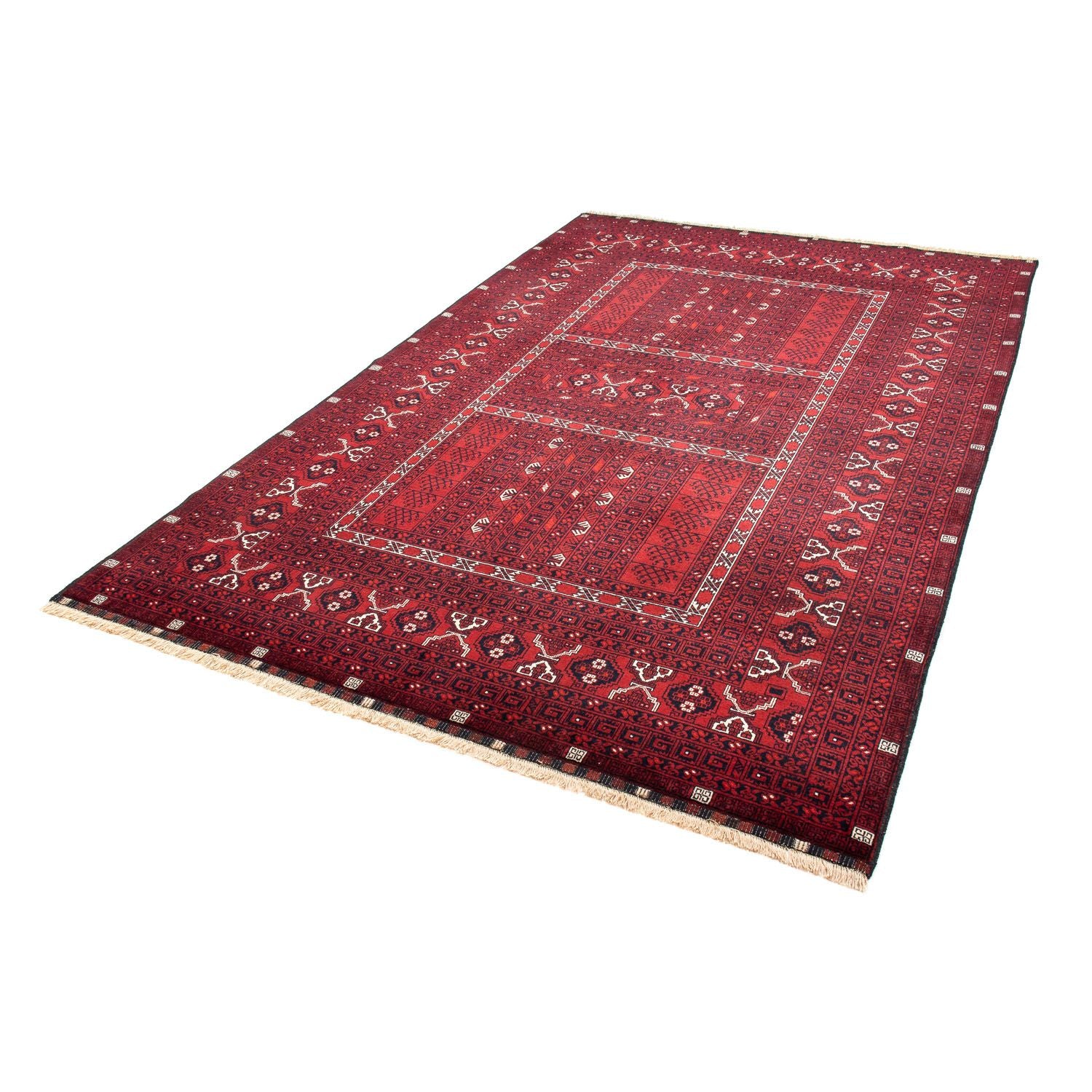 Tapis Turkaman - 246 x 157 cm - rouge foncé