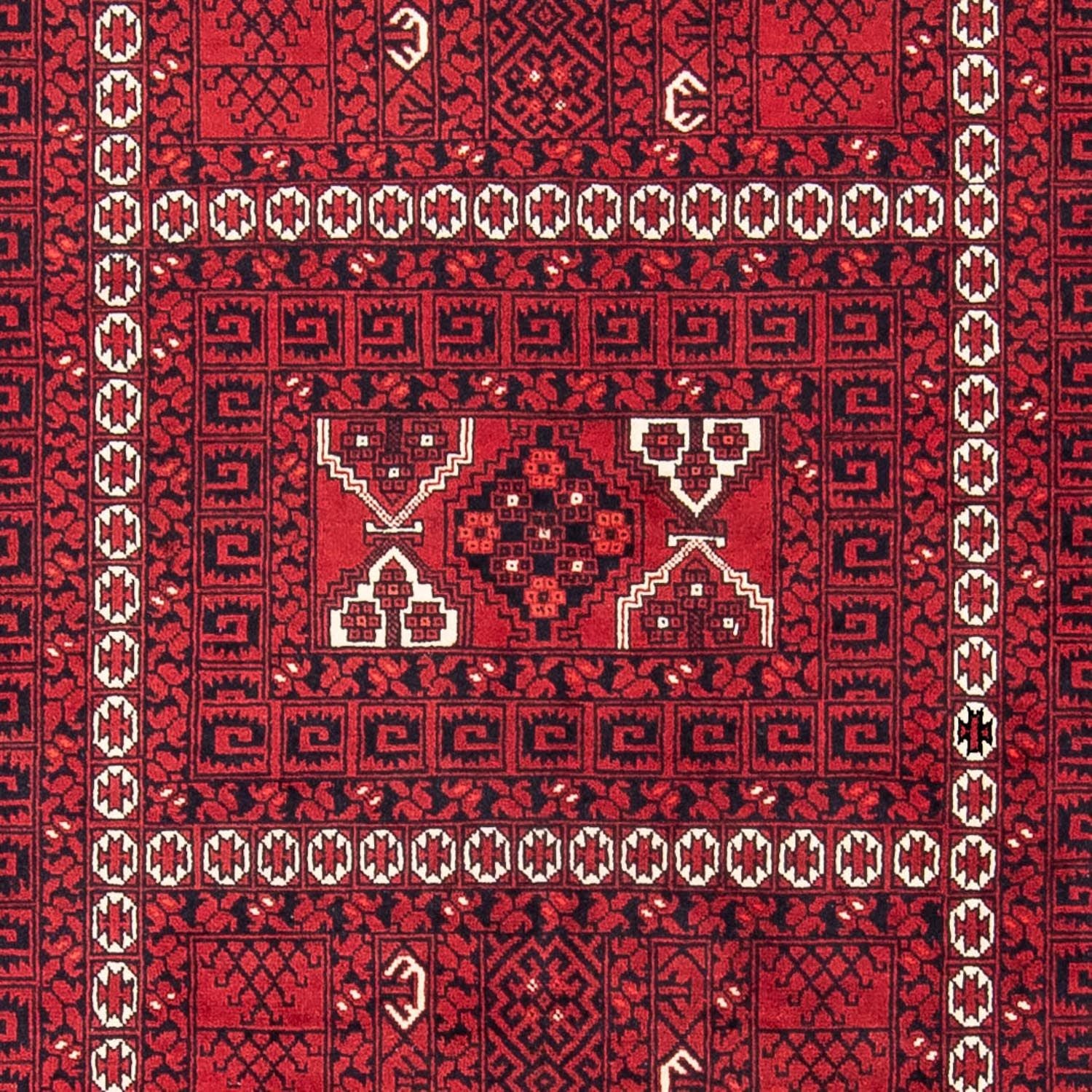 Tapis Turkaman - 246 x 159 cm - rouge foncé