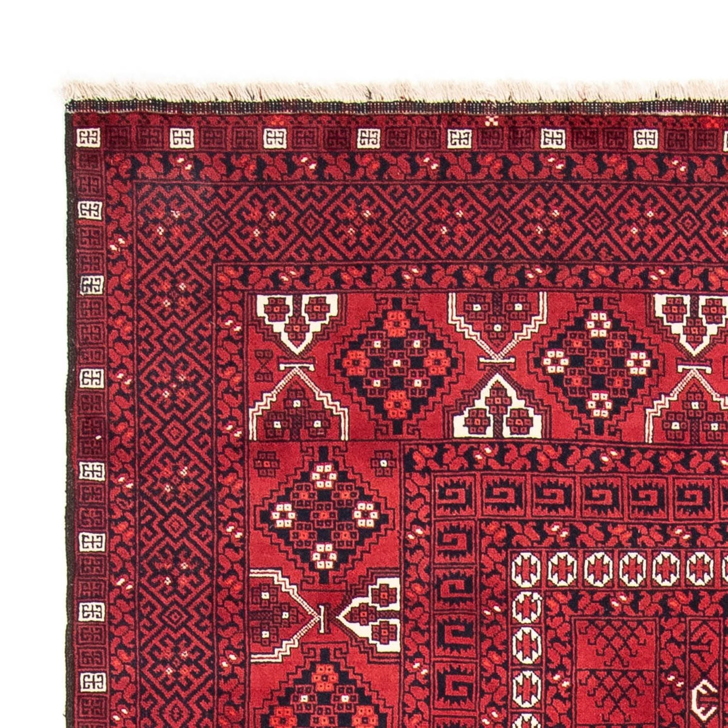 Tapis Turkaman - 246 x 159 cm - rouge foncé