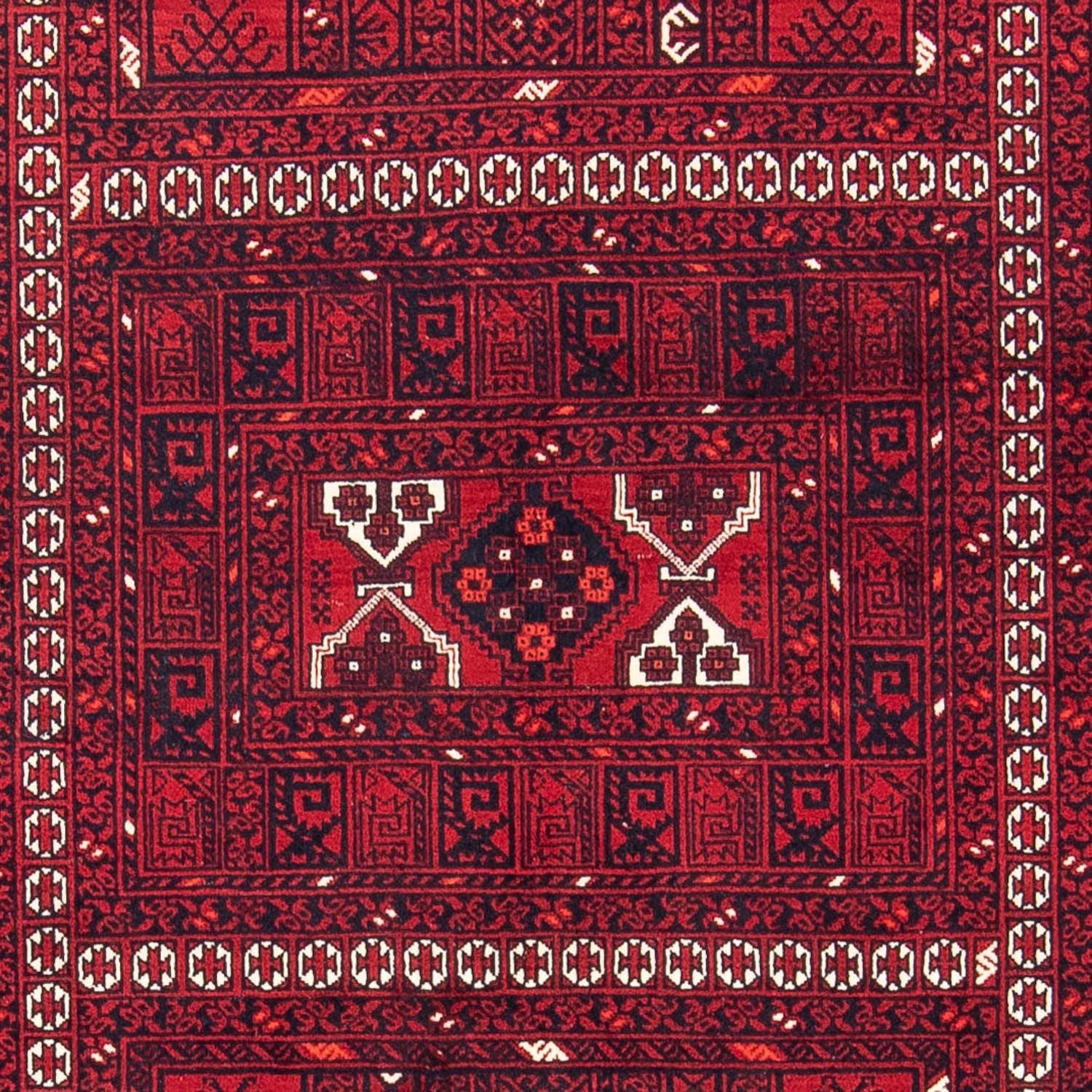 Tapis Turkaman - 252 x 160 cm - rouge foncé