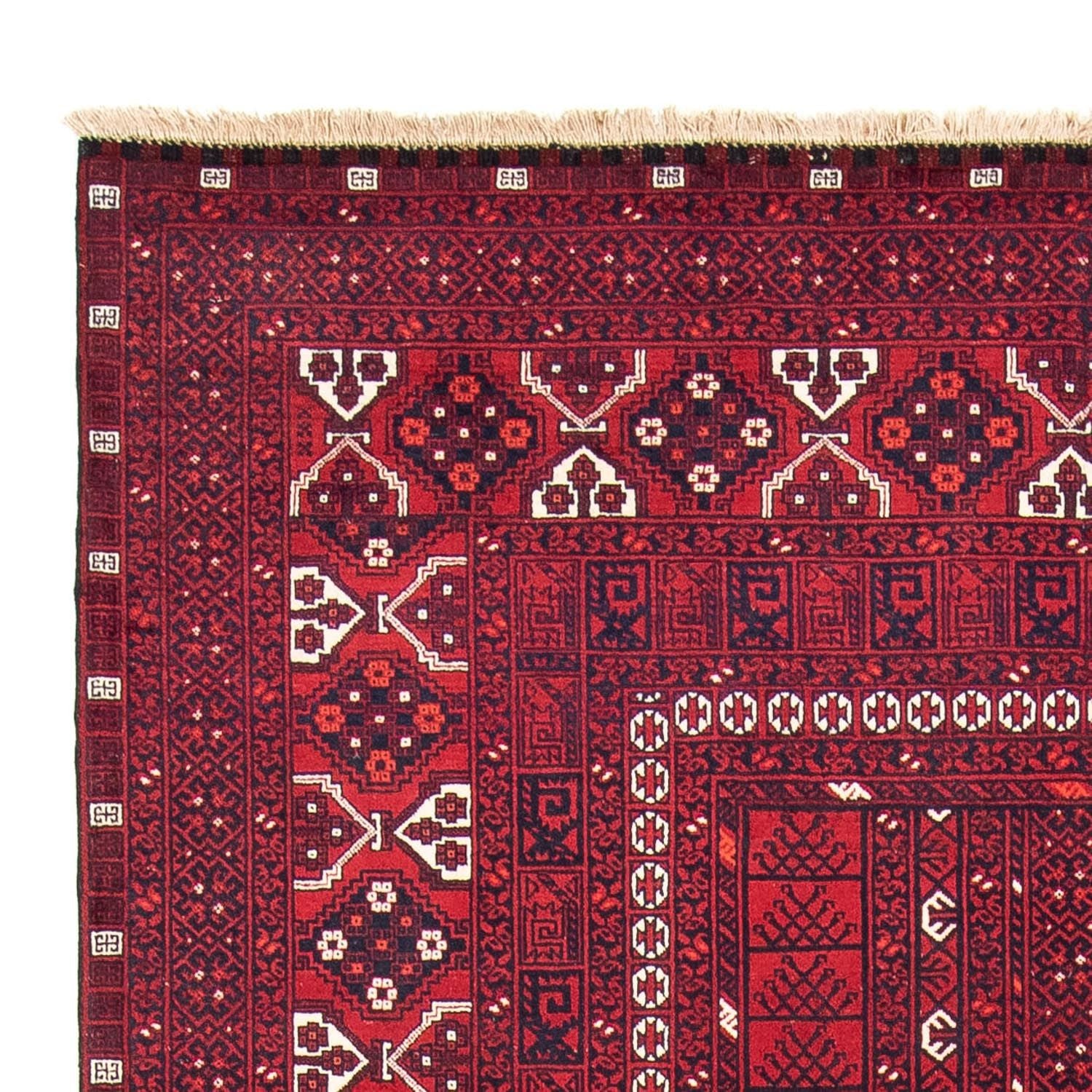 Tapis Turkaman - 252 x 160 cm - rouge foncé