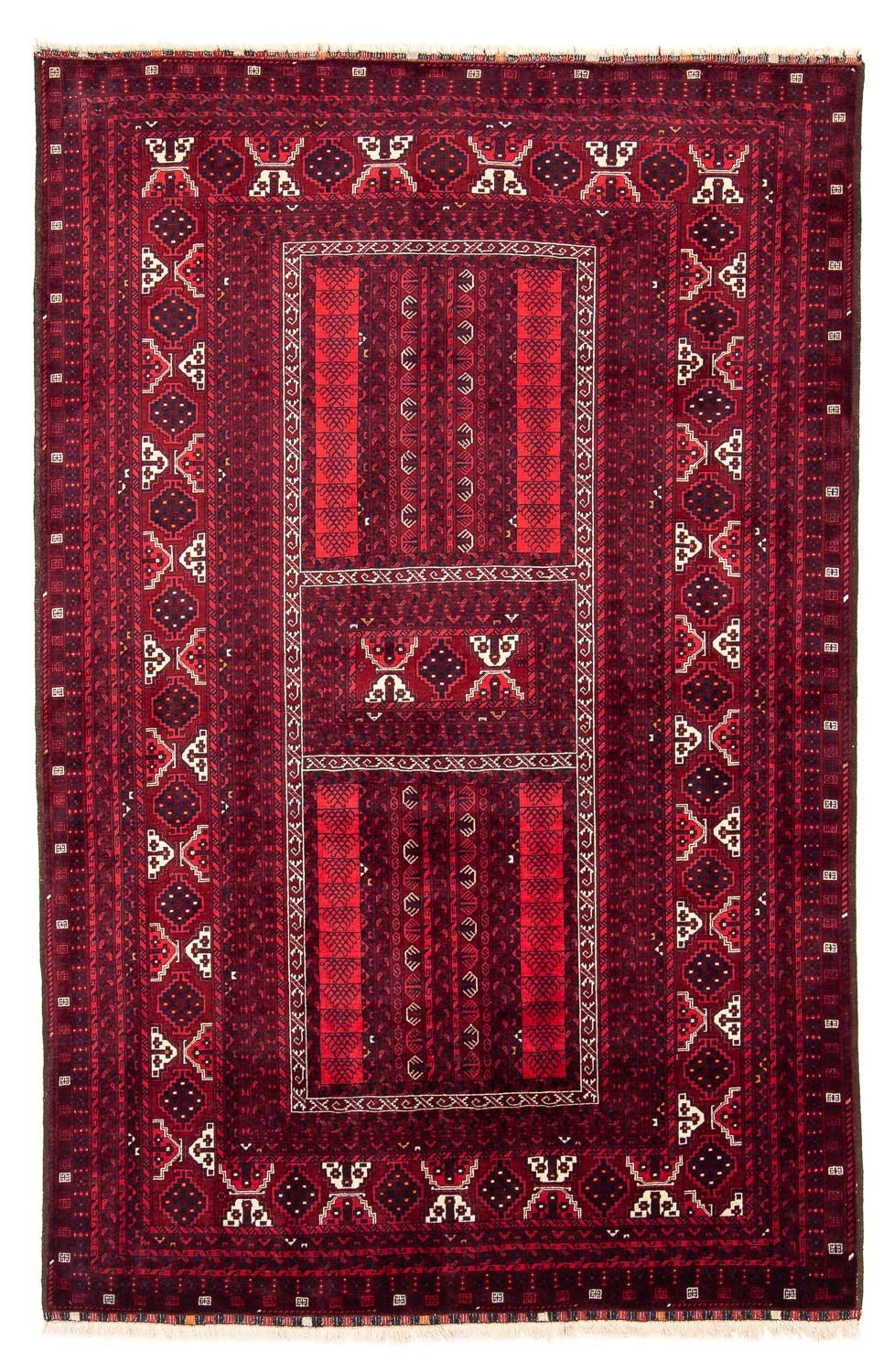 Tapis Turkaman - 246 x 160 cm - rouge foncé