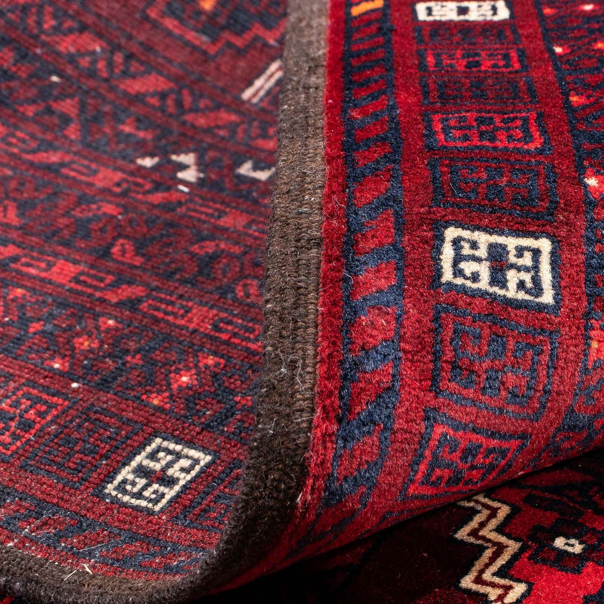 Tapis Turkaman - 246 x 160 cm - rouge foncé