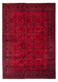 Tapis afghan - 287 x 202 cm - rouge foncé