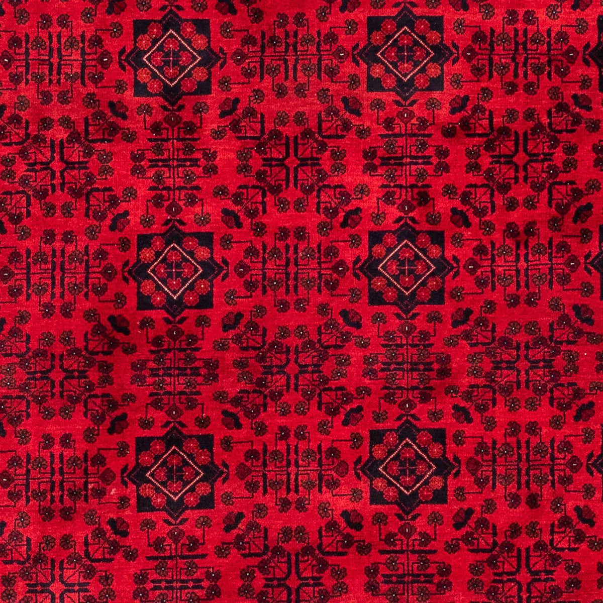 Tapis afghan - 287 x 202 cm - rouge foncé
