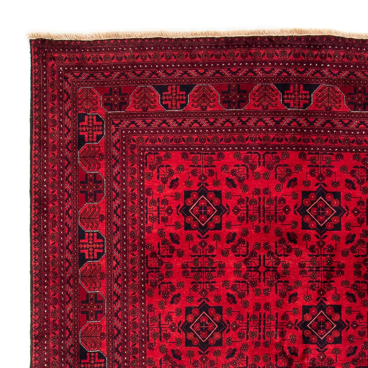 Tapis afghan - 287 x 202 cm - rouge foncé