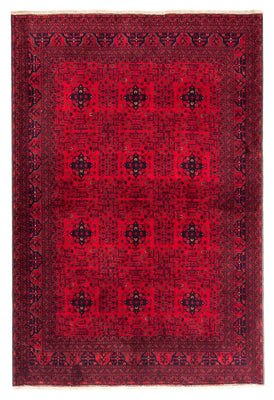 Tapis afghan - 230 x 171 cm - rouge foncé