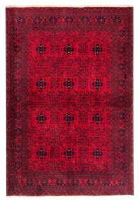 Tapis afghan - 230 x 171 cm - rouge foncé