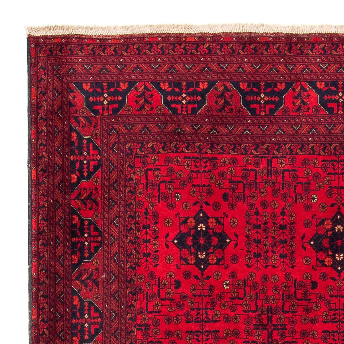 Tapis afghan - 230 x 171 cm - rouge foncé