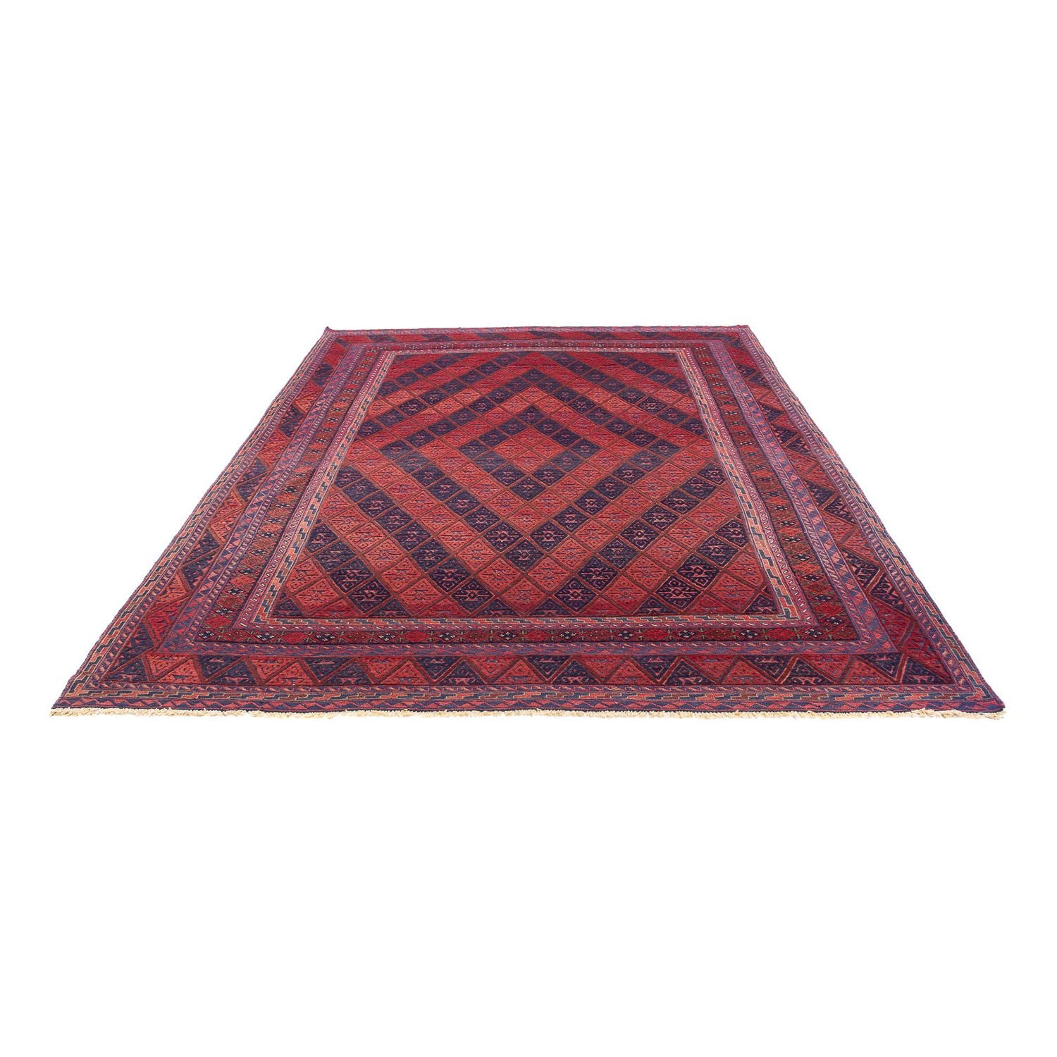 Tapis Kelim - Oriental - 279 x 206 cm - rouge foncé