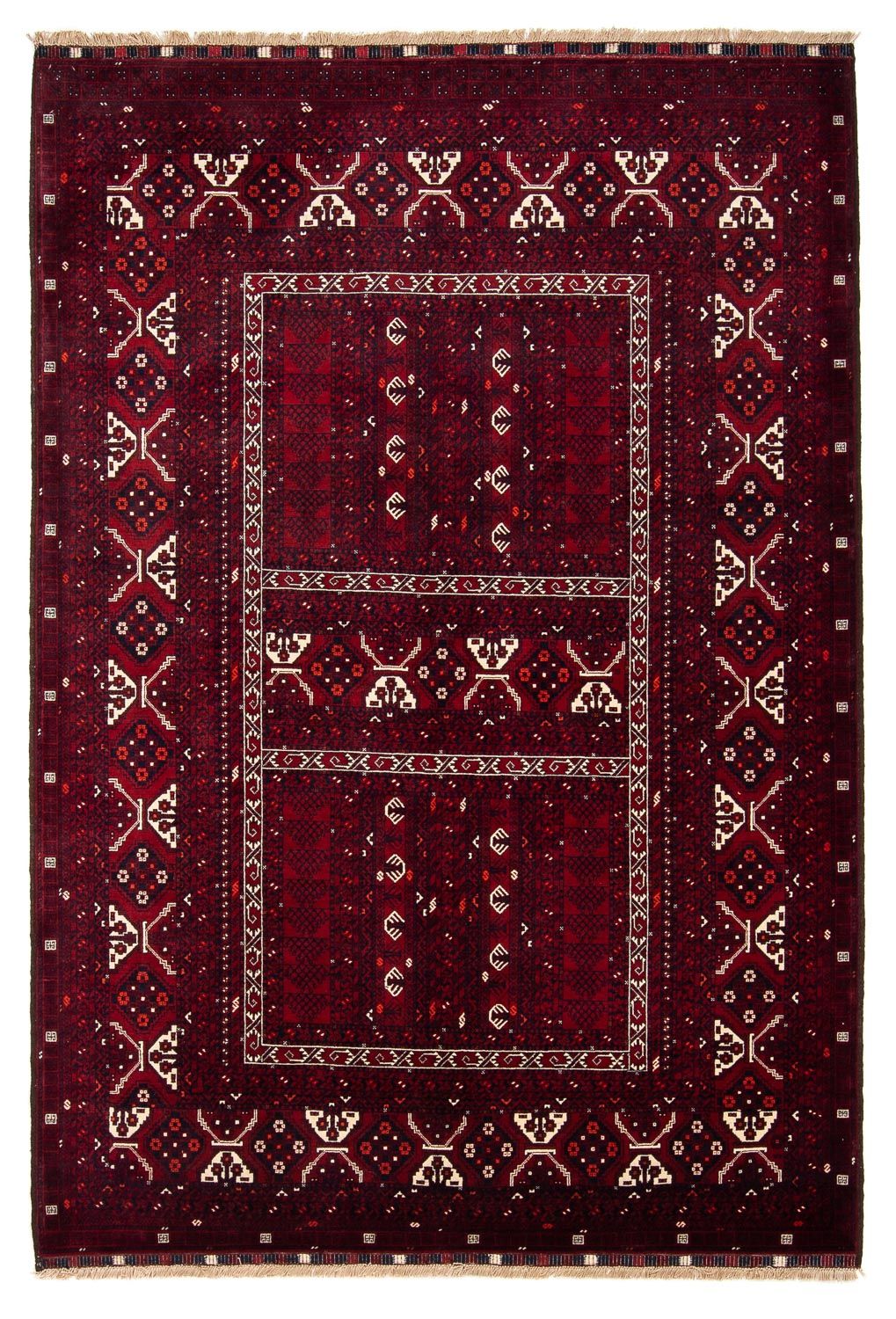 Tapis Turkaman - 243 x 164 cm - rouge foncé