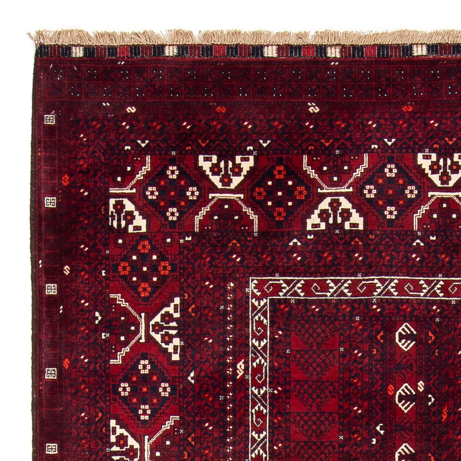 Tapis Turkaman - 243 x 164 cm - rouge foncé